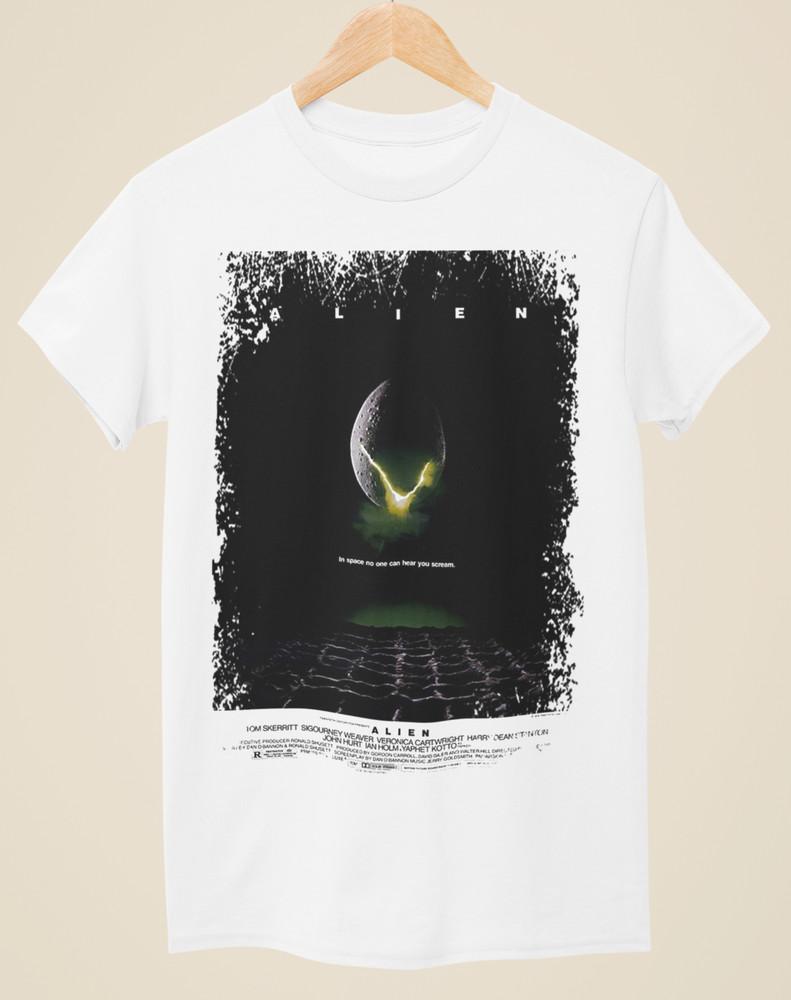 Alien - Movie Poster Inspired Unisex White T-Shirt Unisex T-Shirt XXXL