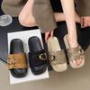 Internet Celebrities Popular Thick-bottomed Muffin Slippers Women's Summer Wear 2025 New Korean Go Out Comfortable Premium Cool Slippers
