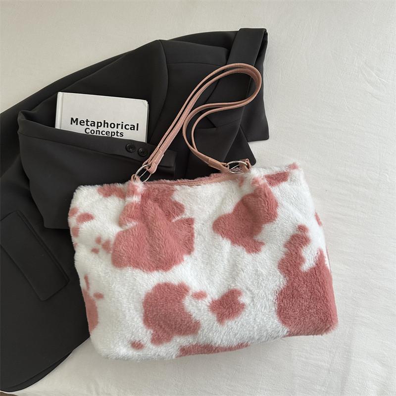 Stylish And Chic Tote Bag For Women With Plush Material And Unique Aesthetic Design