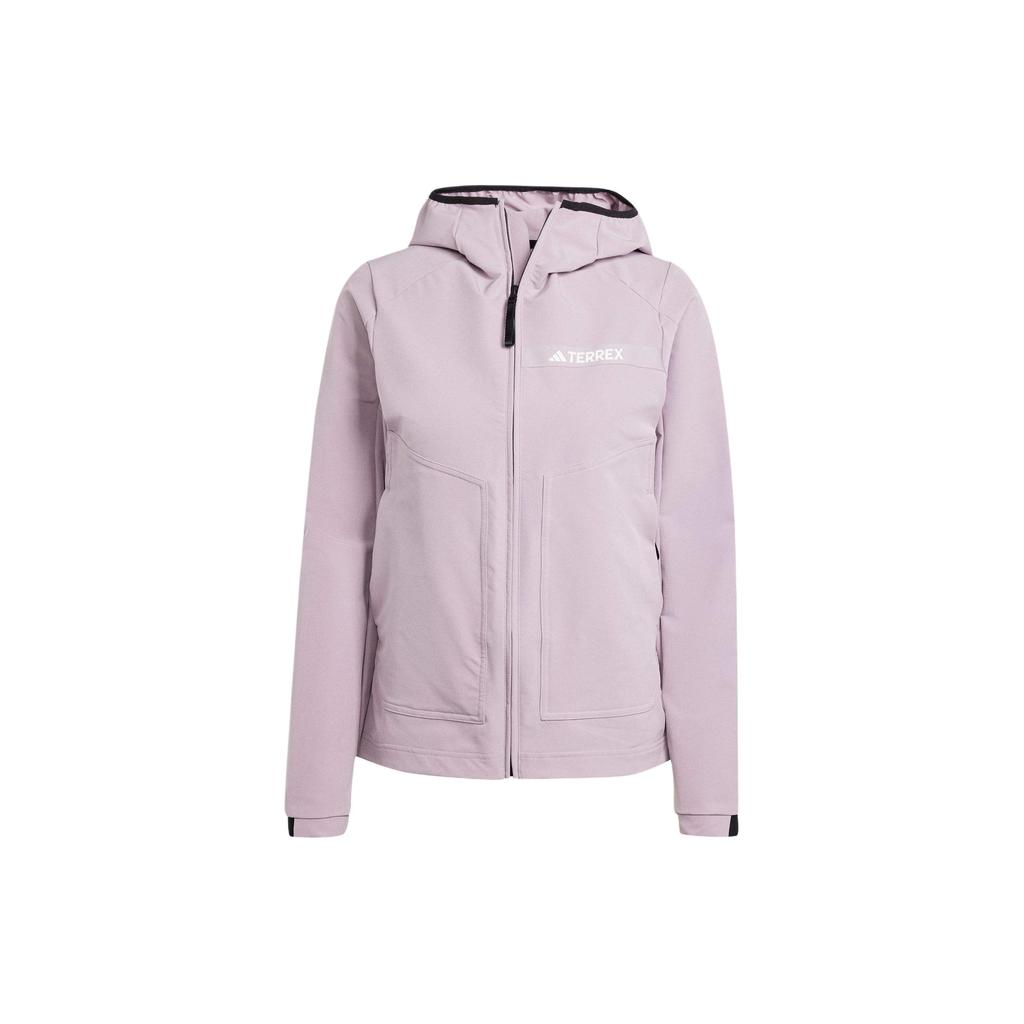 Adidas Terrex Multi Color Detail Logo Long Sleeve Hooded Jacket Women Jacket Purple IN2866