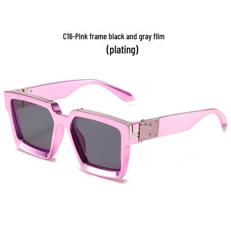 New Cross-Border Large Square Frame Sunglasses for Men & Women - Fashionable Street Style