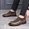 Men's Genuine Cowhide Leather Casual Shoes - 2025 Autumn/Winter Korean Style, Breathable & Versatile Retro Workwear Footwear
