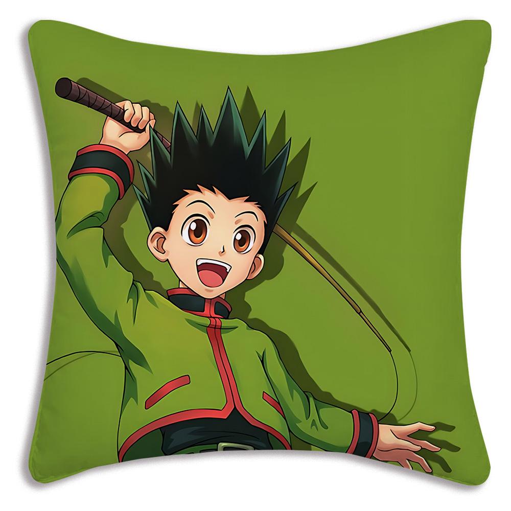 Hot Anime Comics Hunter×Hunter Pillow Covers Cartoon Sofa Decorative Home Double-Sided Printing Short Plush Cute Cushion Cover