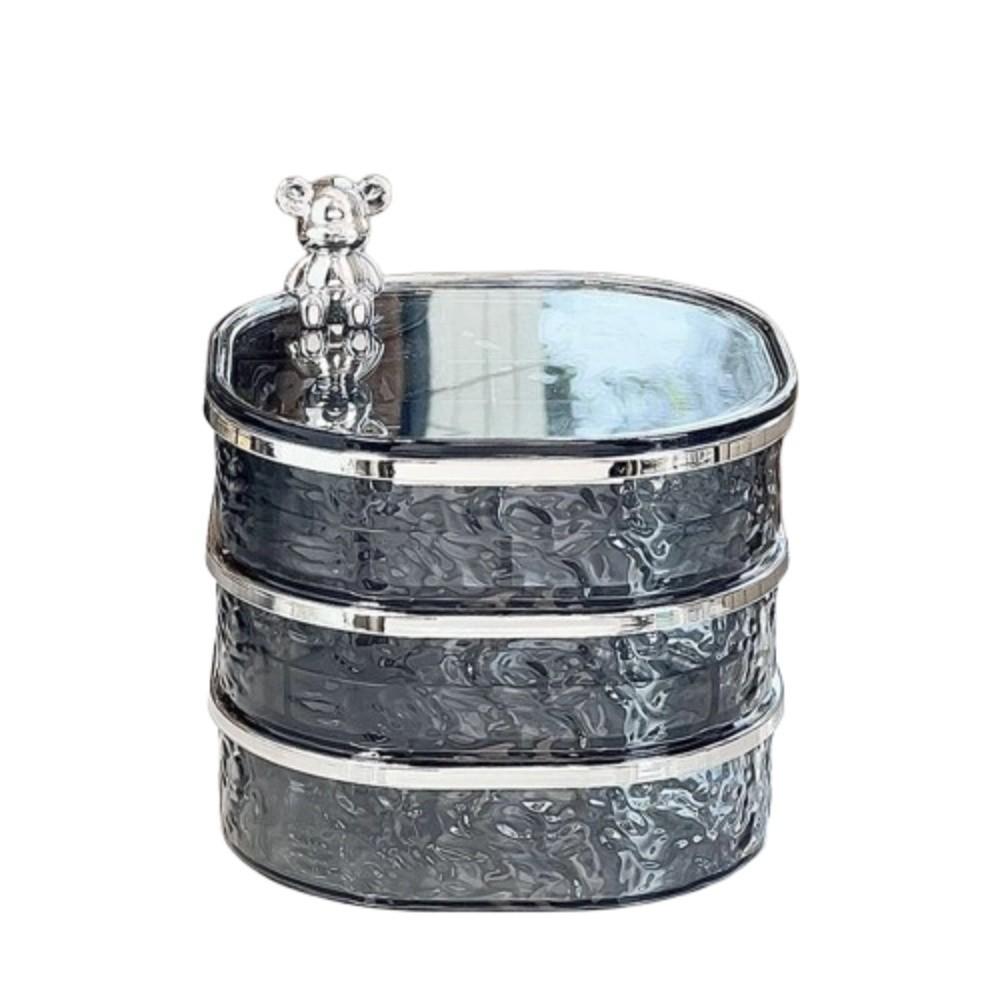 

3-layer Bracelet Earring Jewelry Box INS Necklace Storage Box Makeup Storage Rack Home Decoration серый