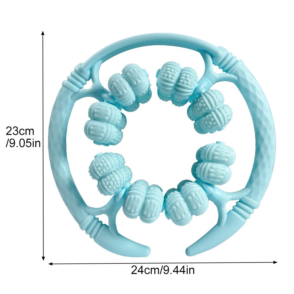1Pc Circular Lymphatic Drainage Massager 32 Wheels Cellulite Massage Tool Leg Roller Portable Handheld Relax Roller