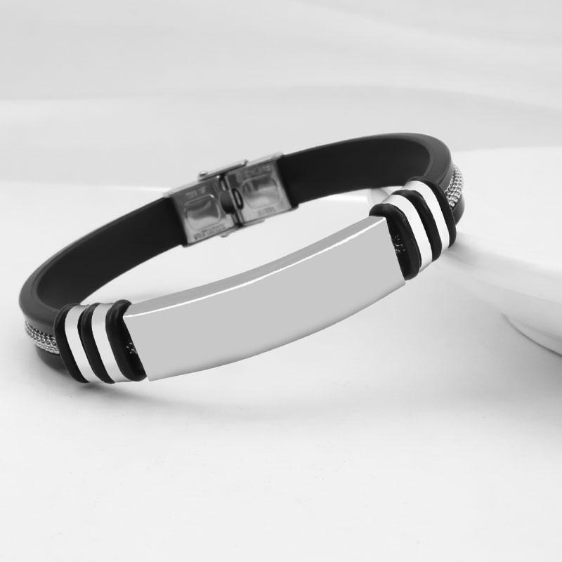 Punk Hip Hop Men's DIY Custom Stainless Steel Bracelet