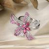 Ring Jewelry Light Luxury New Flower Design Inlaid Open Ruby Women's Fashion