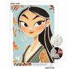 Pearl Painting Mulan Portrait for Beginners and Adults, DIY Pearl Diamond Art Painting Kit for Home Wall Decor Gifts