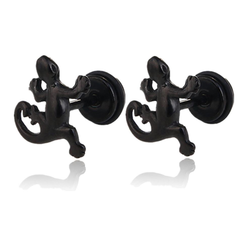 Small Black Punk Stud Earrings For Women Men Boy 2020 New Fashion Zircon Geometry Stainless Steel Jewelry Accessories Earrings