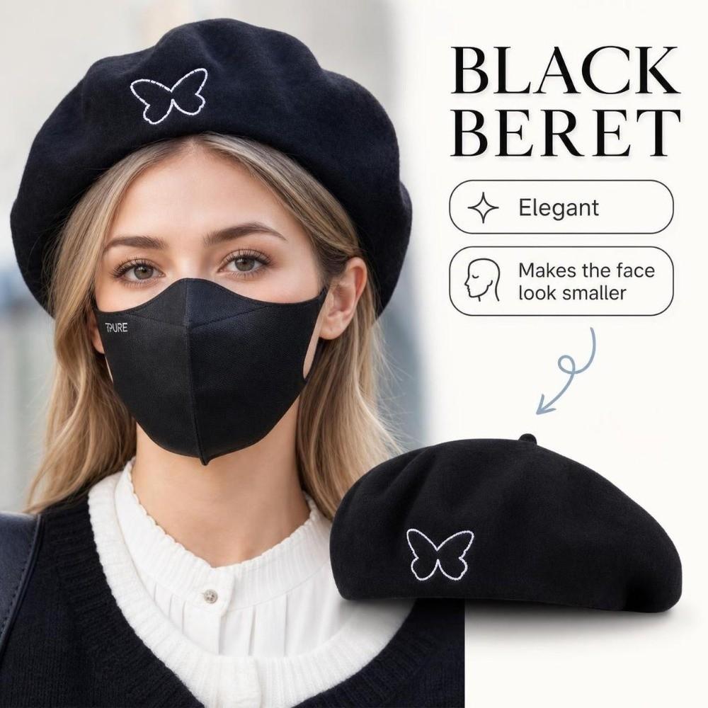 Retro Plain Cap Warm Felt Berets Fashion Winter Wool Berets Hat Lady