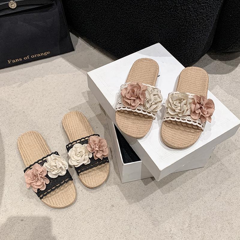 Fashion 2025 New Women's Fashionable Multi-Color Large Flower Student Vacation Beach Lightweight Non-Slip Wear-Resistant Flat Slippers