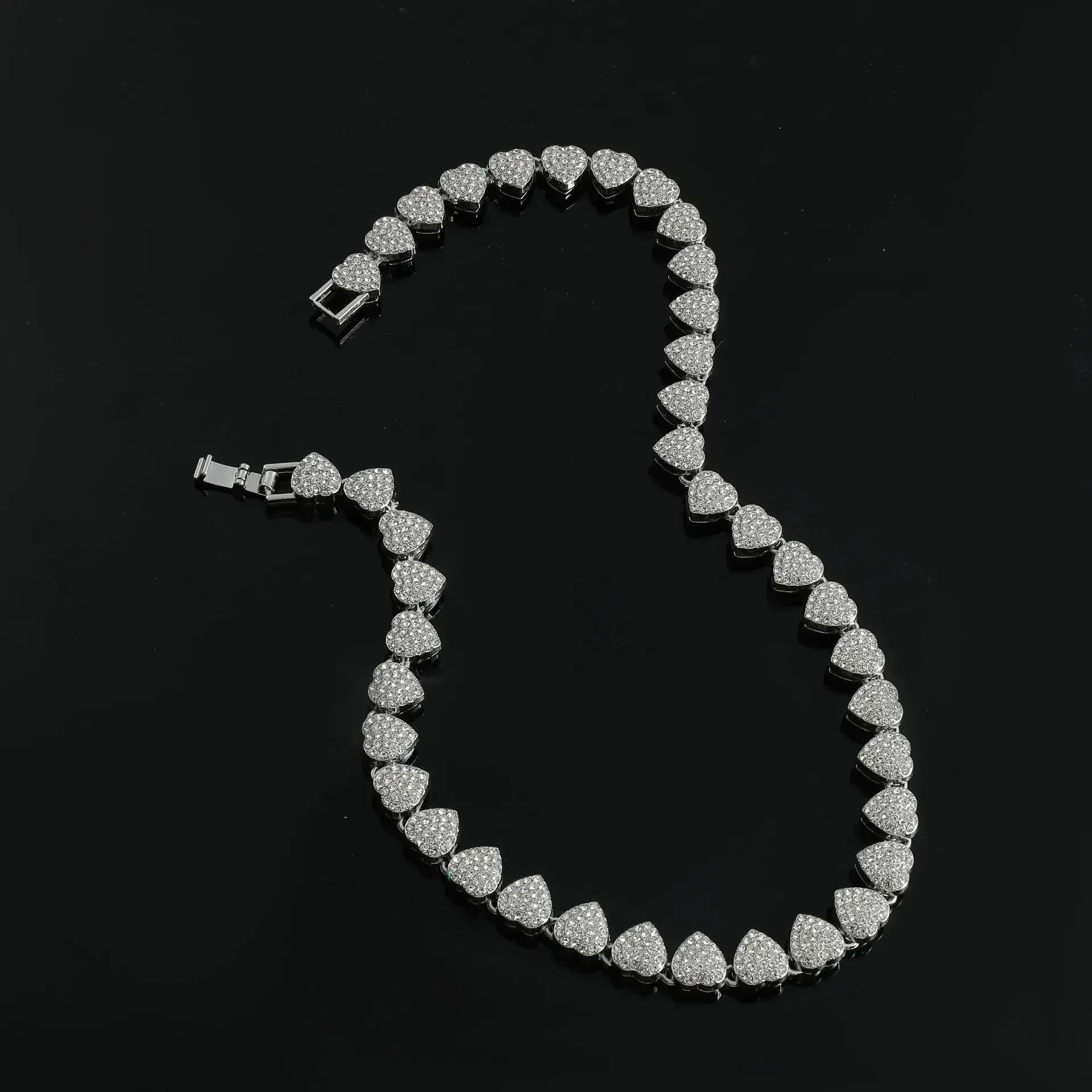 

Ожерелье-кубинская цепь в форме сердца в стиле хип-хоп из 18-каратного золота, позолоченное ожерелье для мужчин, полностью инкрустированное кристаллами, мужские ювелирные украшения 45cm 18inch