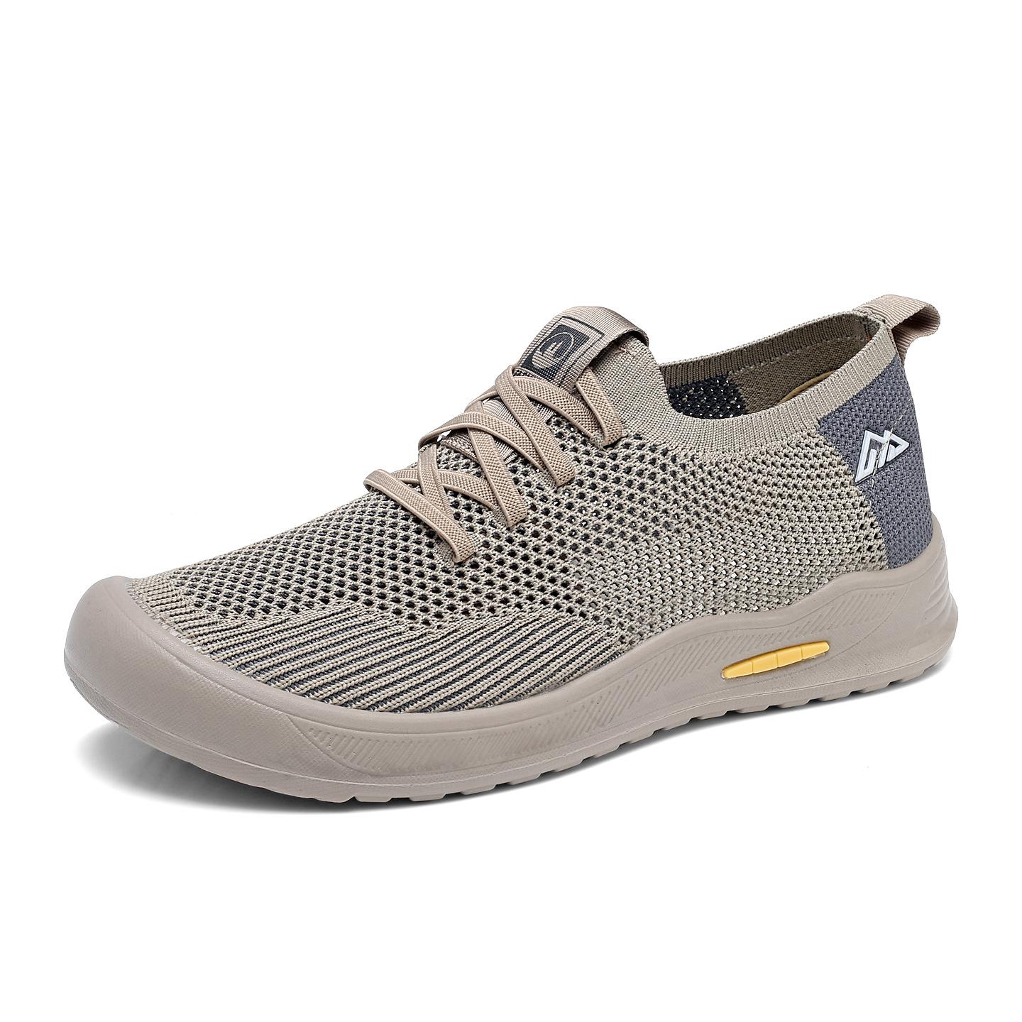 

Men s Casual Dress Shoes Non-Slip Walking Sneakers Mesh Business Oxfords Work Sports Lightweight Running Shoes for Men Summer Breathable Knitted Shoes 45 хакі
