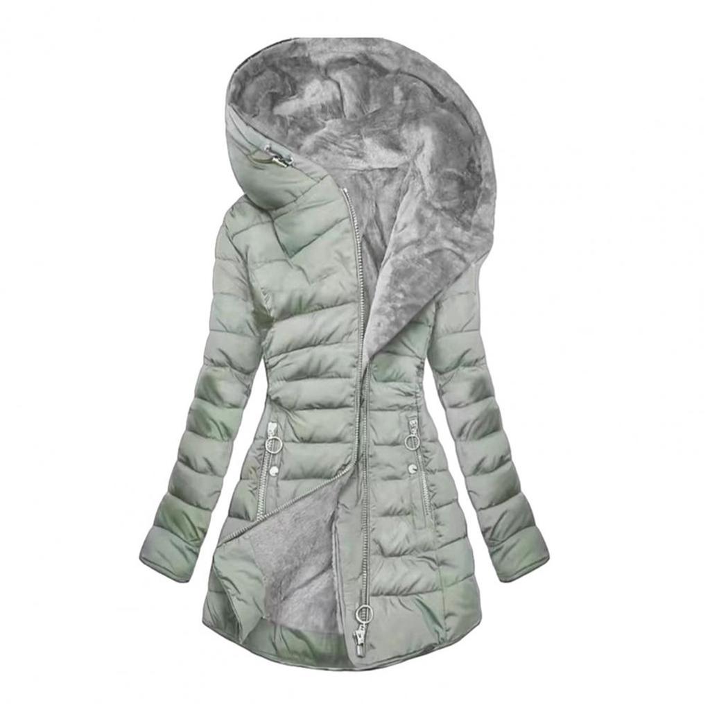 Damen Daunenjacke Damen Winter Daunenmantel mit Kapuze Parka Fleecegefüttert Daunenjacke Winddicht Verdickt Oberbekleidung mit Reißverschluss