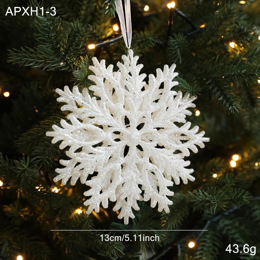 3D Hollow Plastic Snowflake Christmas Tree Ornaments
