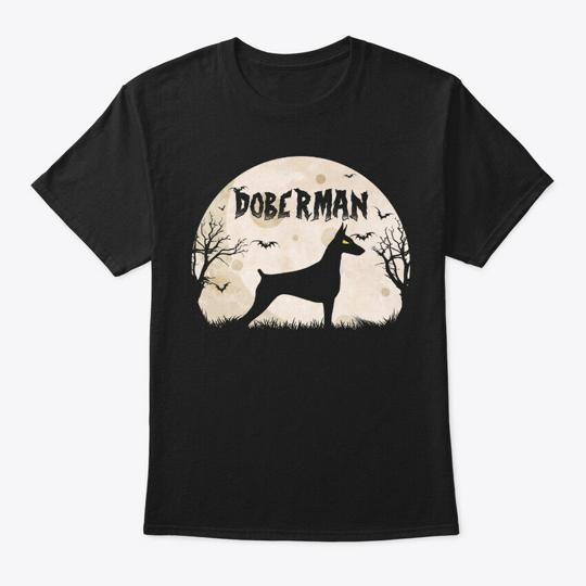 Doberman Halloween Moonlight T-Shirt Made in the USA Size S to 5XL S