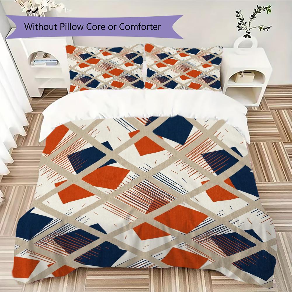 Simple Geometry Pattern Bedding uilt Set uilt Cover Pillowcase Home Decoration Birthday Gift (1 * duvet cover + 2 * pillowcase without core)19