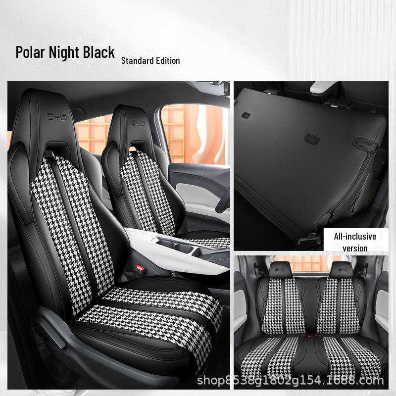 

BYD Seagull Car Seat Cover: Houndstooth, Breathable, Full Surround, All-Season Cushion (Free Flying Version) Custom Fit