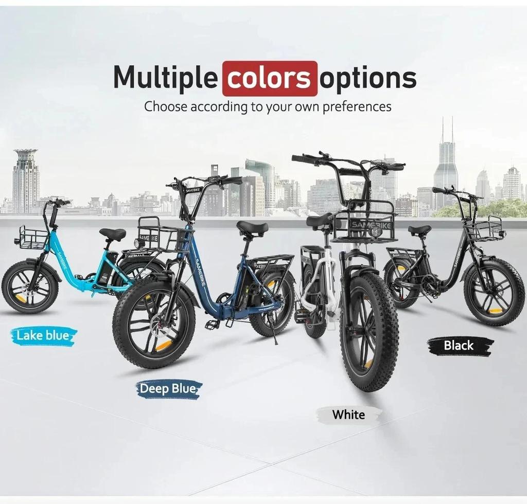 C05 Pro Fold Electric Bike 500W Motor 36V13AH City Travel Commute Electric Bicycle 20*4.0 Inch Tire USB Phone Charging E-bike