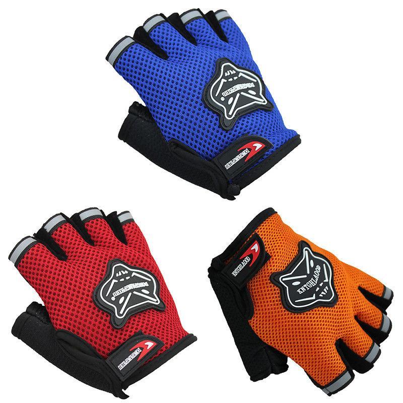 Lightweight Non-slip Half Finger Cycling Gloves In Red Yellow Blue And Black Colors