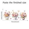 Watercolor Vase Butterfly Wall Sticker Self-Adhesive for Bedroom Headboard Living Room Wall Decoration