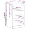 Sideboard with LED Lights Sonoma Oak 41 x 37 x 67 cm