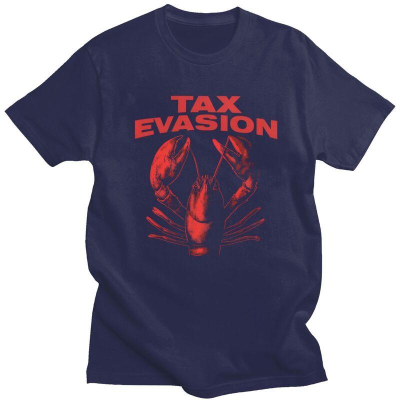 Men Funny Tax Evasion Lobster Meme Design T Shirts Summer Short Sleeve Pure Cotton Colthing Leisure Novelty Graphic Tee Tops