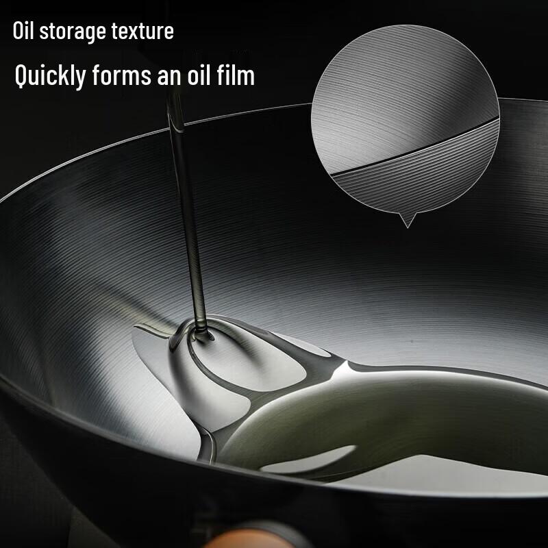 ASD 30cm Refined Iron Stir-Fry Wok with Visible Lid