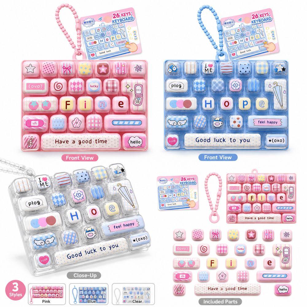 26-key Stress Relief Decompression Toy Clear Key Sounds Press Button Toy Keyboard Fidget Toy  Gifts