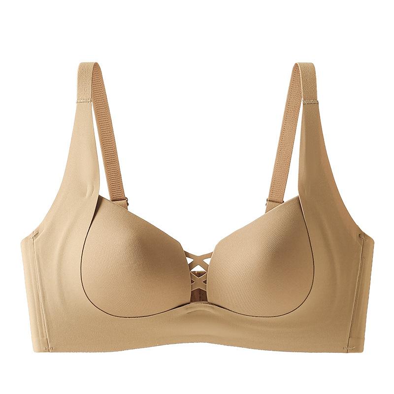 Women Seamless Wireless Push Up Gathering Side Support Comfortable Bra