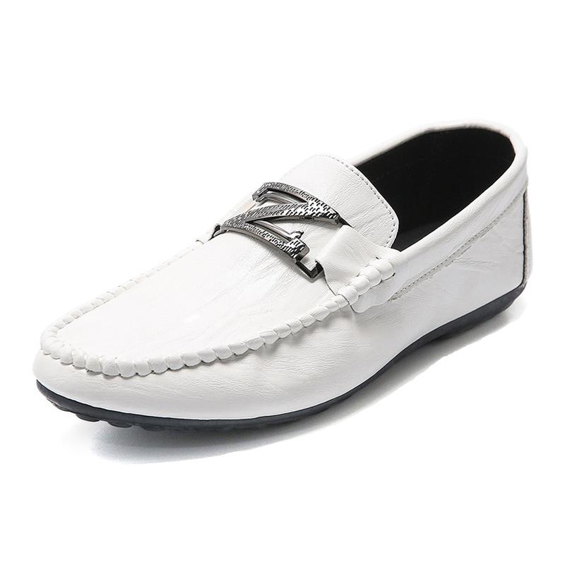WOTTE Men Casual Shoes Sneakes Fashion Loafers Men's Leather Slip On Formal Loafers Men Moccasins Outdoor Walking Mans Footwear