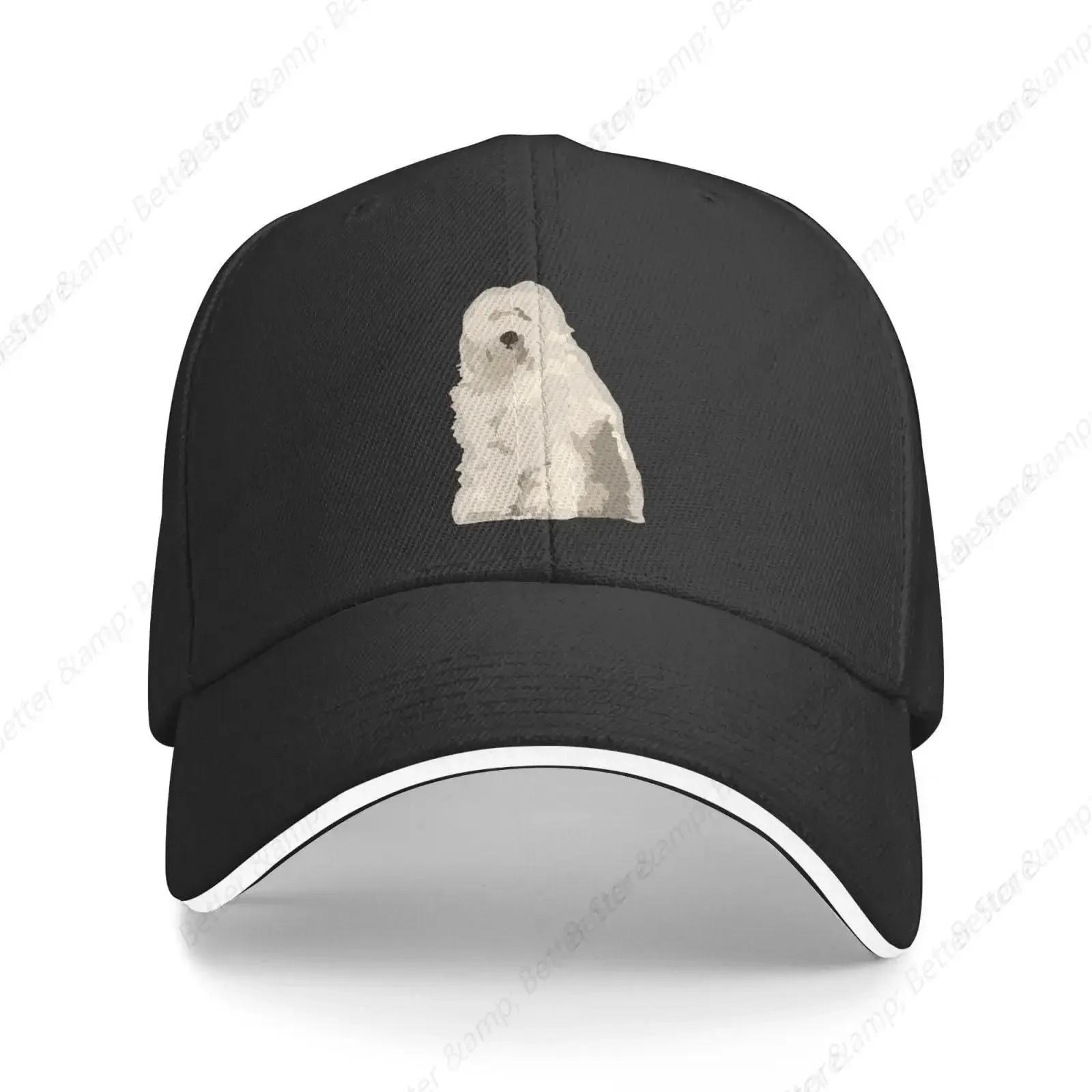 

OldEnglishSheepdogTruckerHat Baseball Cap Snapback Dad Hat for Unisex Women Black