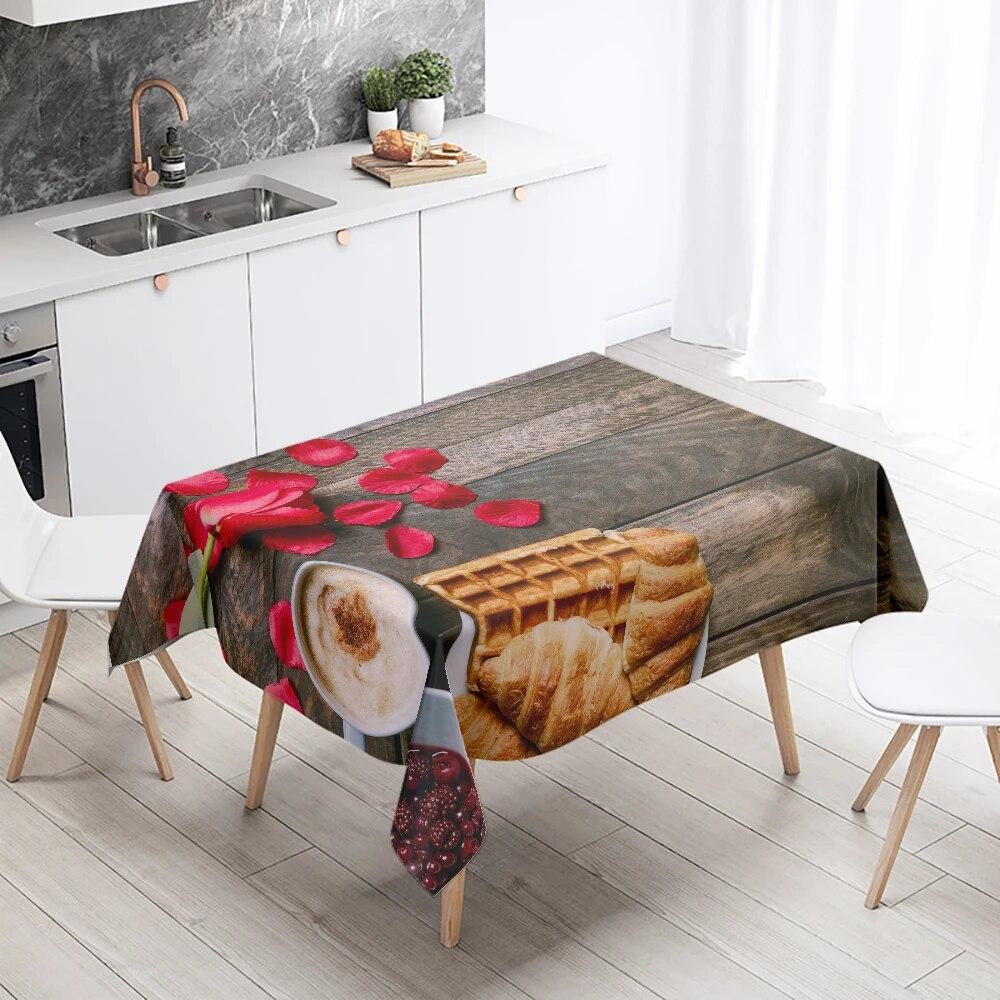 Fata de masa imprimata gourmet bucatarie restaurant decor masa si antifouling rezistenta la apa dreptunghiulara