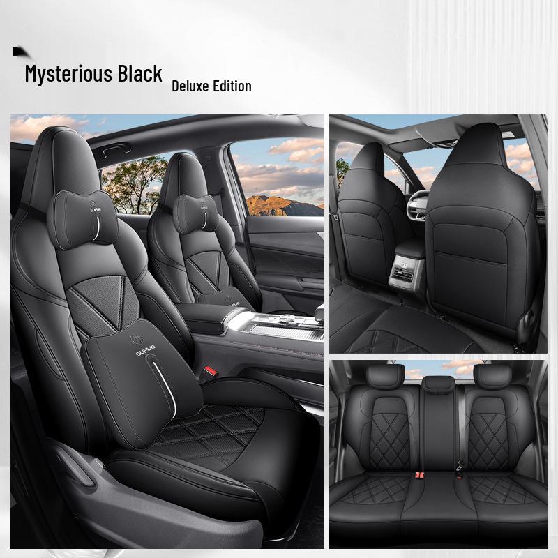 Qiyuan A05 Universal Leather Car Seat Cushion Cover - Five-Seat, All-Season