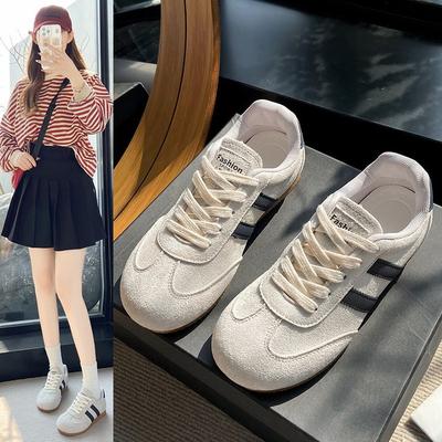 22 Spring, Summer, Autumn and Winter New Board Shoes Student Shoes Low-top Round Head Belt