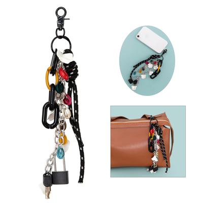 Fashionable Sturdy Nylon Rope Fashion Bag Charm and Keychain Versatile Key Holder Accessory for Men and Women Daily Use