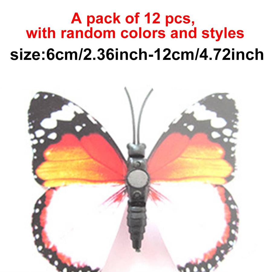 12pcs/Pack Color Butterfly Magnetic Refrigerator Sticker for Kitchen Living Room DIY Wall Stickers Home Decoration Accessories