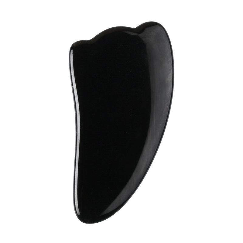 1Pc Black Obsidian Gua Sha Board Facial Massage Tool Scraping Jade Roller For Spa Acupuncture Therapy Trigger Point For Body
