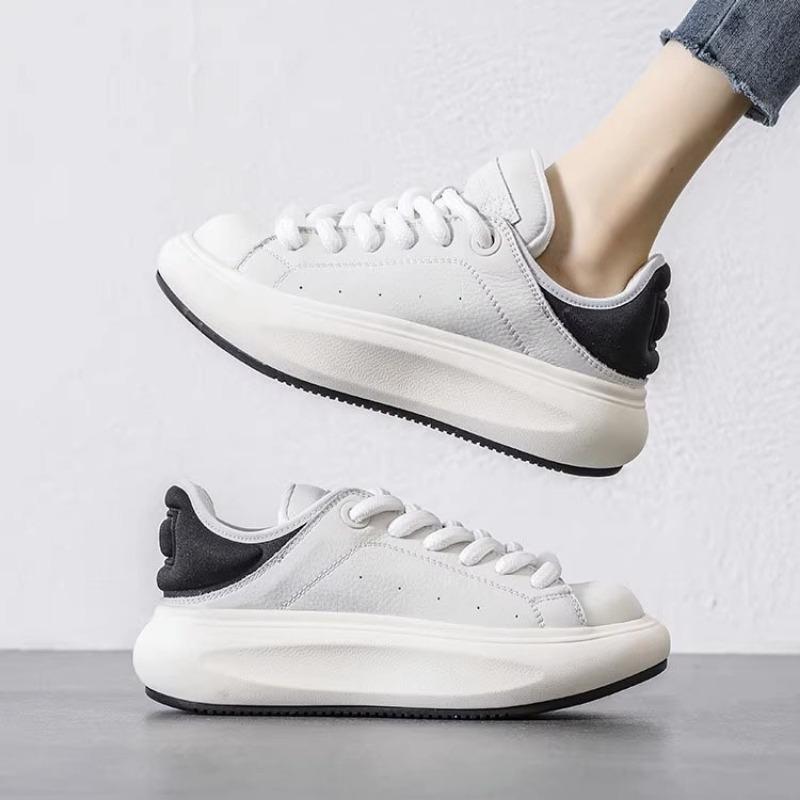 Кроссовки женские толстые из натуральной коровьей кожи разных цветов на платформе — фото 6