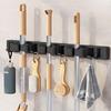 Rust-proof Broom Hook Adjustable Wall Mounted Broom Rack with Strong Load-bearing Capacity Easy Installation Mop Hook Versatile