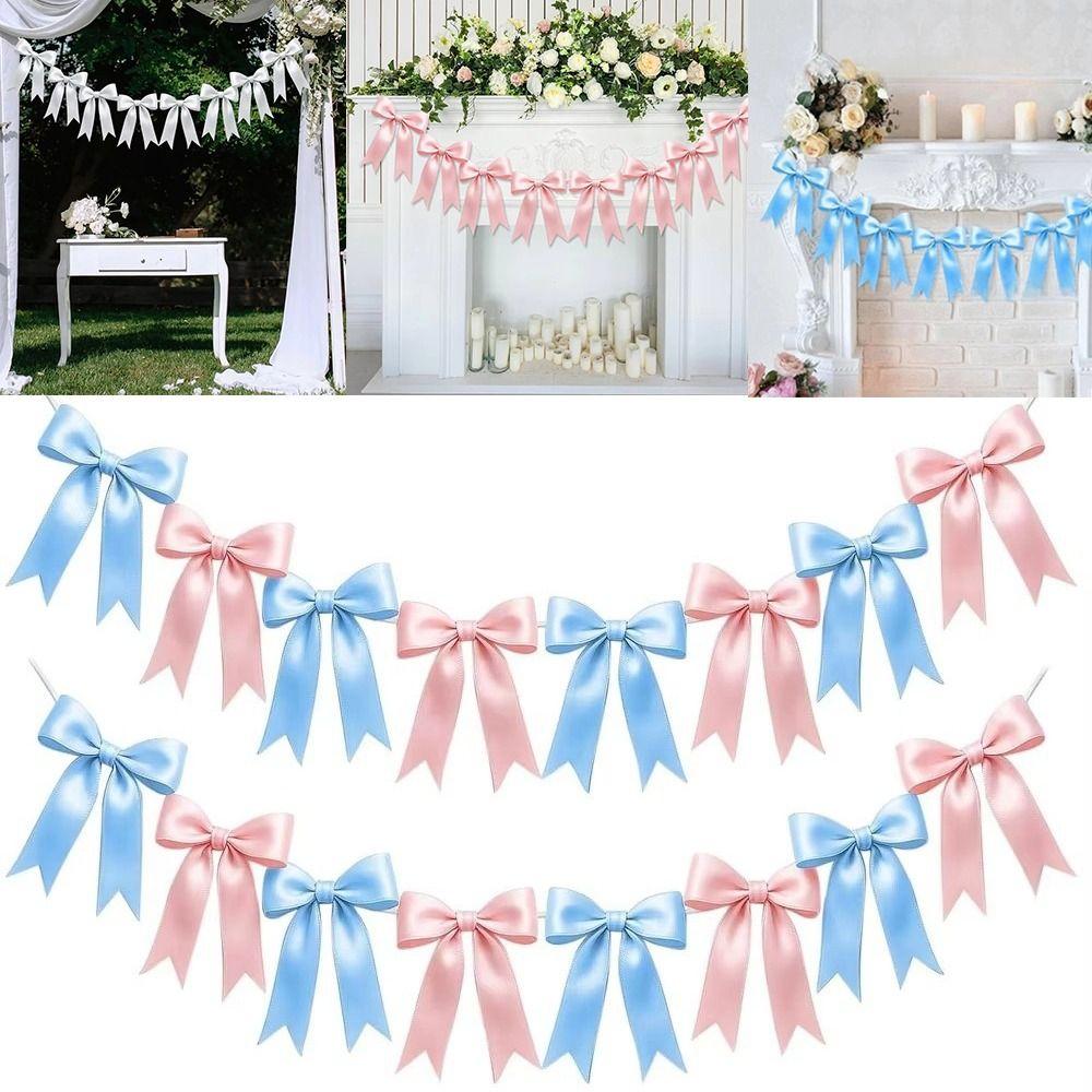 Hanging Decoration Bowknot Garland Bowknot Hanging Bow Decoration Ribbon Garland Birthday Party