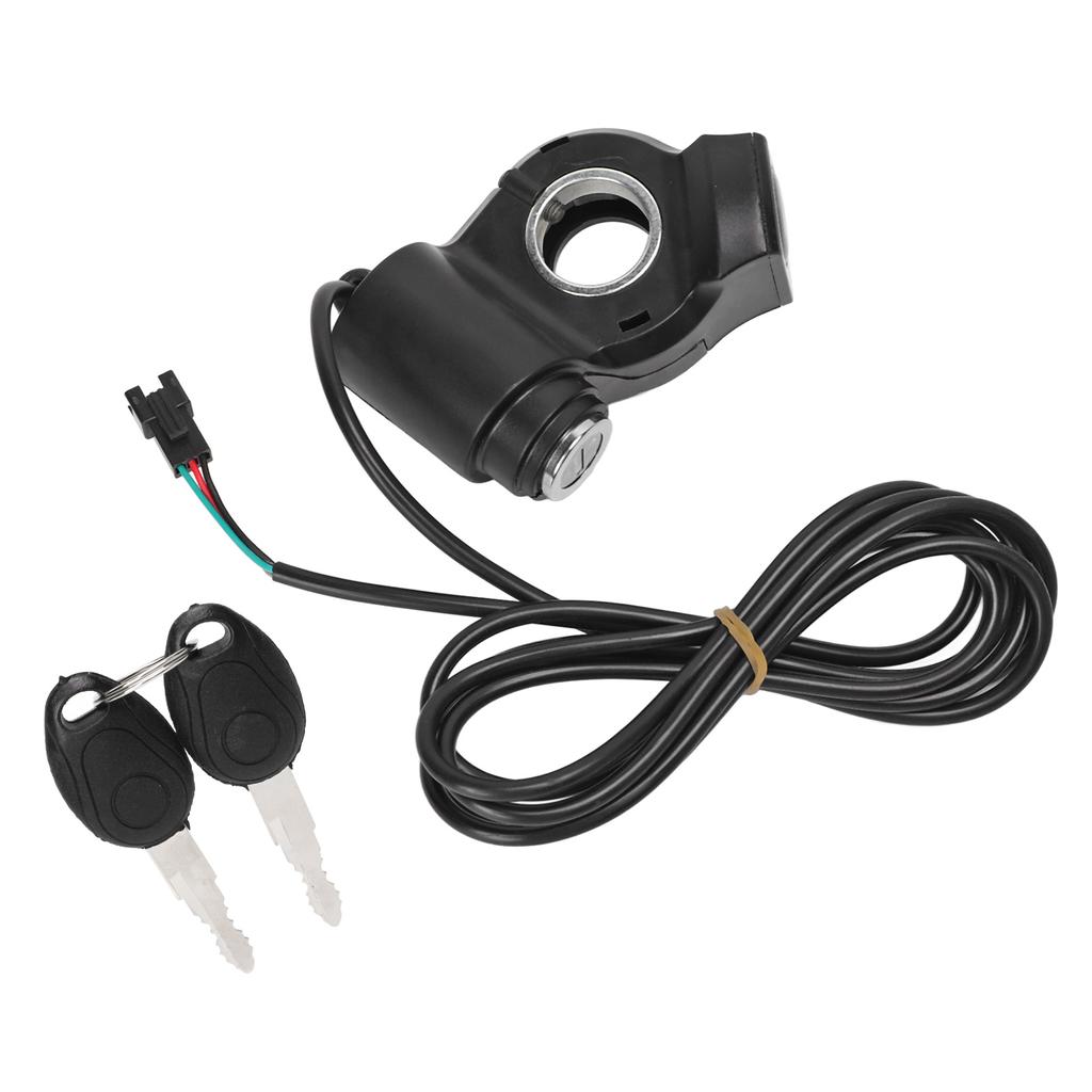 Poignée Accélérateur Vélo Électrique 4 Lumières Verrouillage Vitesse Poignées Accélérateur Tournantes avec Clés pour Modification Vélo Électrique 48V SM