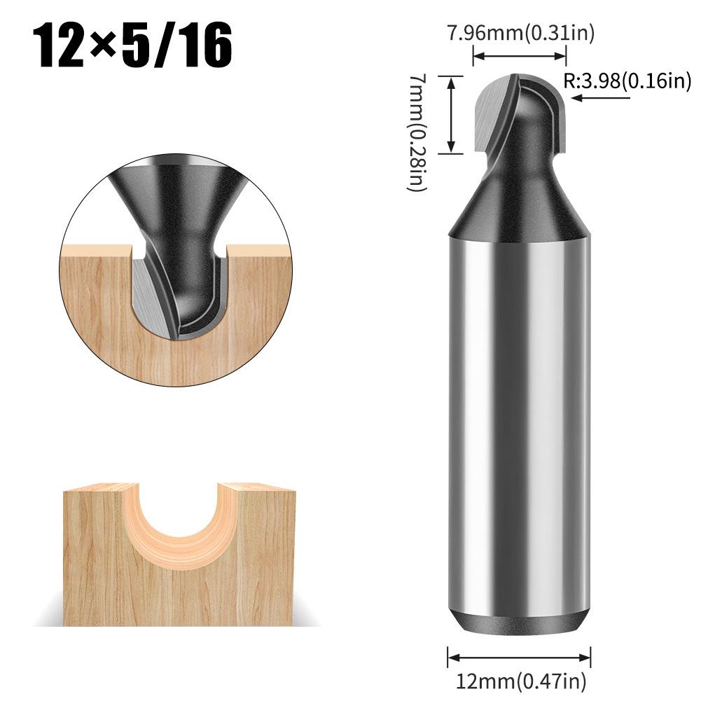 6 Handle 12 Handle Slotting Knife Bottom Digging Knife Woodworking Round Bottom Knife, Engraving Machine, Trimming Machine Knife Head Round Bottom