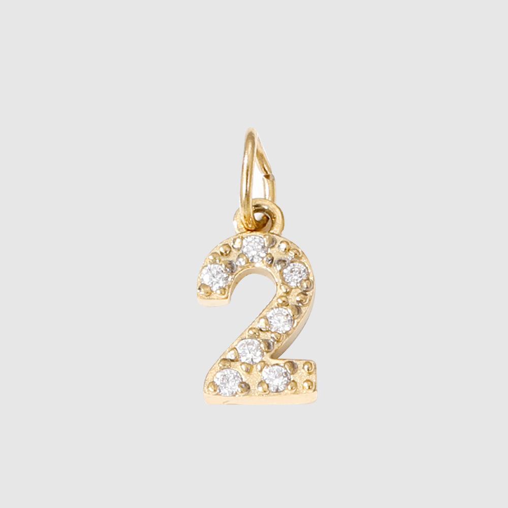 CARLIDANA New Popular Zircon Heart Symbol Number Charms Stainless Steel 18K Gold Plated DIY Jewelry Pendant for Bracelet