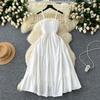 Sling Dress Women's 2024 Summer Dress New Arrival Elastic Tight Waist Slim Looking Sleeveless Tube Top Ruffles Long Dress