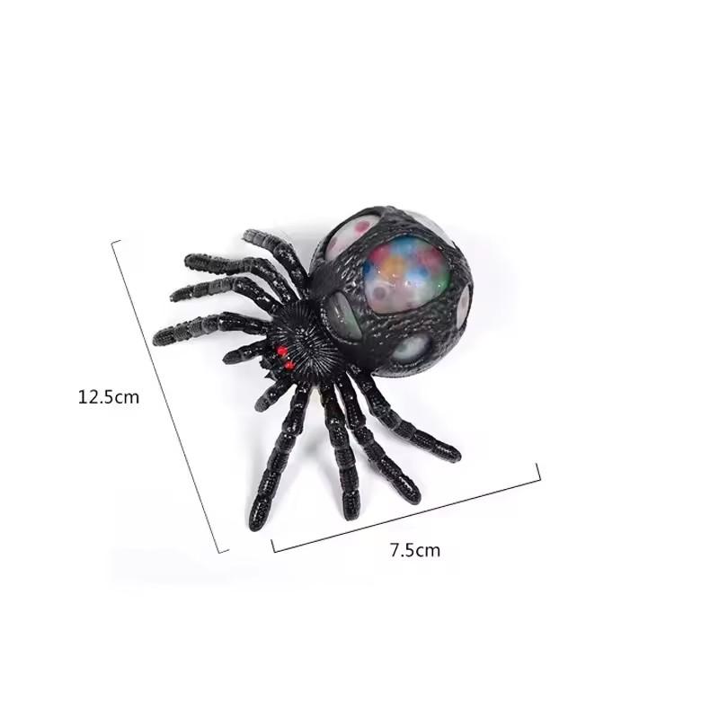 3pcs Horrifying Black Spider Squeeze Toy Halloween Anti-Anxiety Pinch Toys Funny and Tricky Simulation Spider Toy Halloween Gift