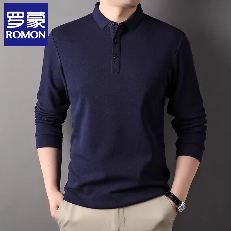 Luomeng Men s Pure Cotton Long-Sleeve Polo T-Shirt 2XL