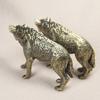 Messing Heulender Wolf Statue Skulptur Figur Handwerk Einrichtung für Heimdeko Wohnzimmer Veranda Dekorationen Büro Schreibtisch Ornamente