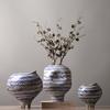 Creative Striped Ceramic Vase Hand Painted Porcelain Vase Flower Pot Ceramic Handicraft Home Decoration Accessories
