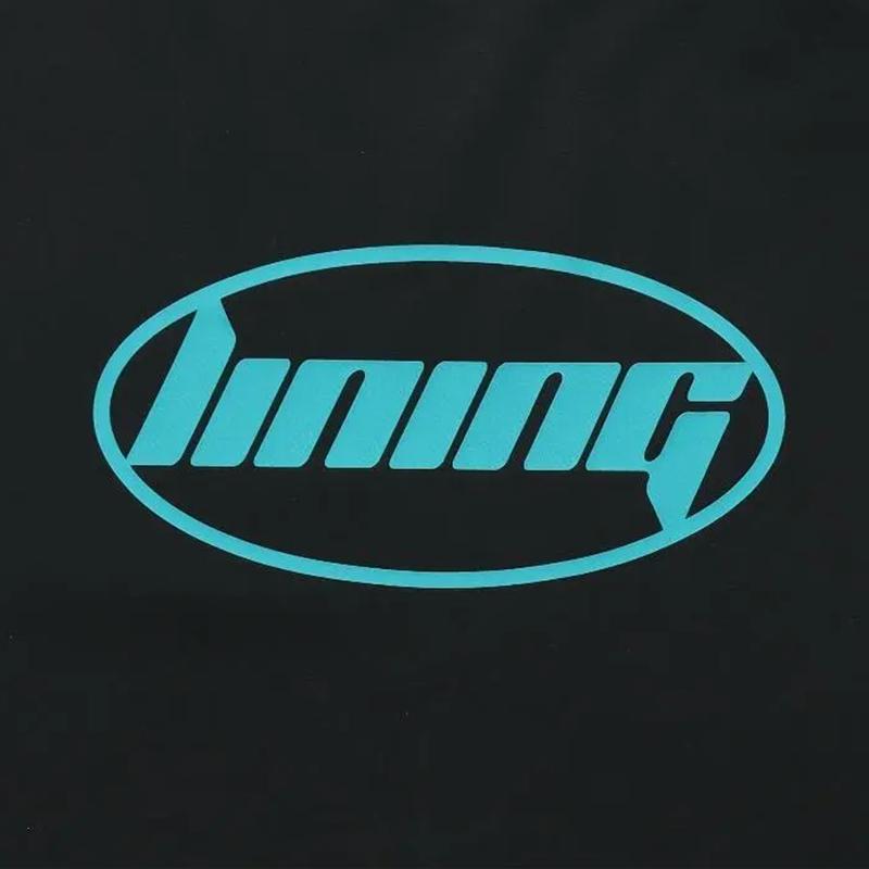 Li-Ning Letter Round Neck Versatile Short Sleeve Solid Color Comfortable Fashion Casual Sports Suit Unisex Suit Black AHST465-2+AKYT073-1